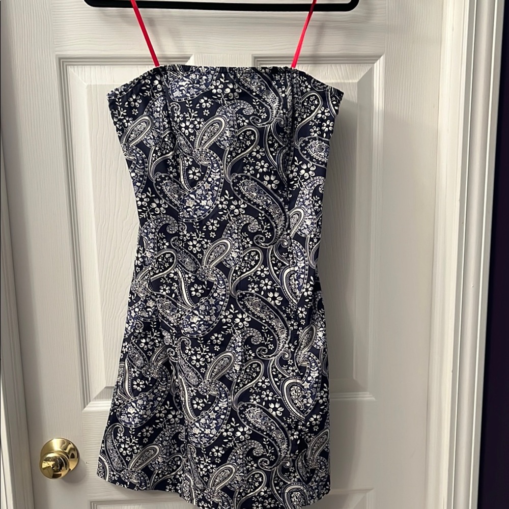 Tommy Hilfiger Blue and White Spaghetti Strap Sundress